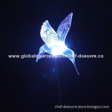 Outdoor Solar Hummingbird, Garden Ground Light with LED